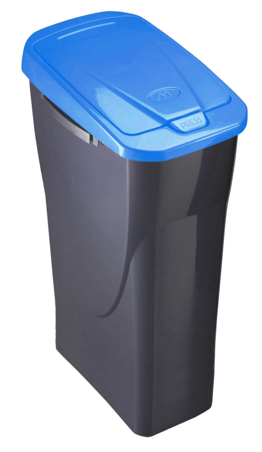 M-Home EcoBin Recycling-Abfalleimer, mit Connect Ready, Polypropylen, Anthrazit/Blau, 15 l