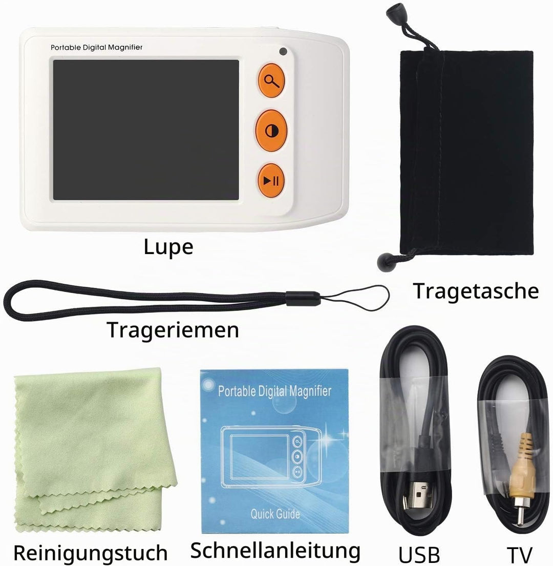 Digitale Mobile Lupe mit 3,5-Zoll-LCD-Bildschirm - Bietet eine 25-fache Textvergrösserung für eine e