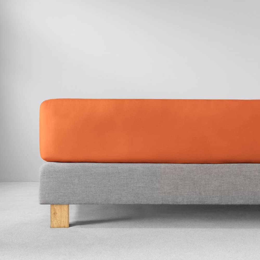ESTELLA Spannbetttuch Feinjersey | Terracotta | 120x200 cm | passend für Matratzen 120 cm (Breite) x