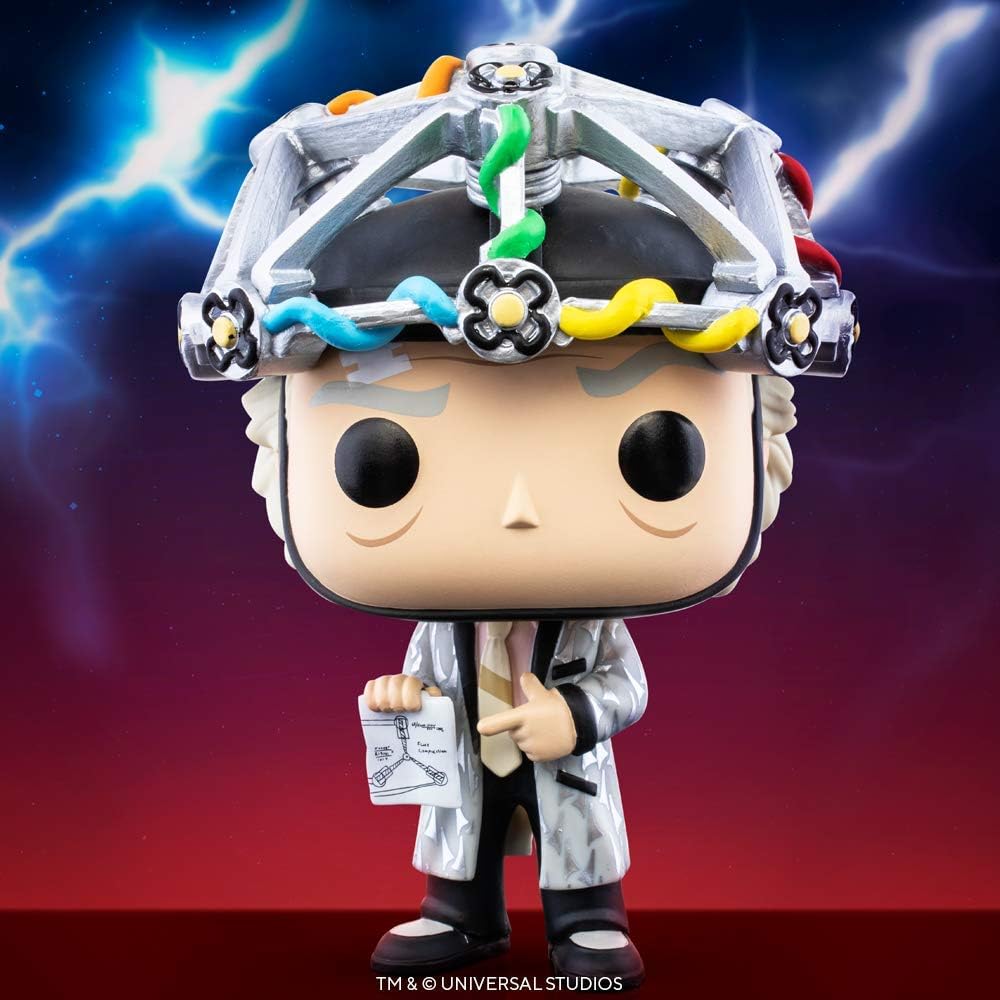 Funko Pop! Movie: Back to The Future-Doc mit Helmet - Dr. Emmett Brown - Vinyl-Sammelfigur - Geschen