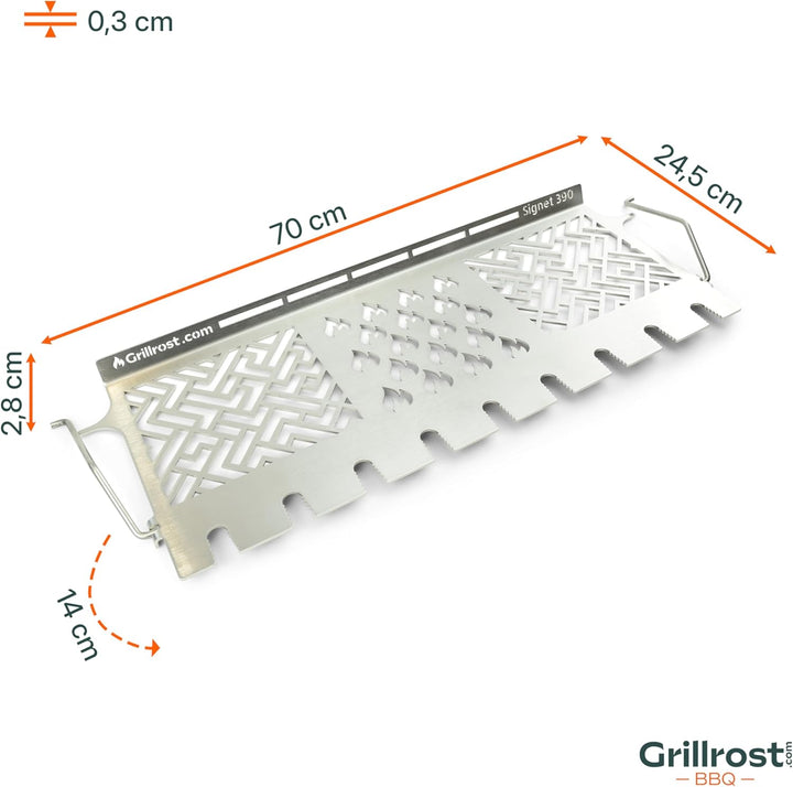 Grillrost.com Das Original Edelstahl MultiStation für Broil King - Signet - Warmhalterost