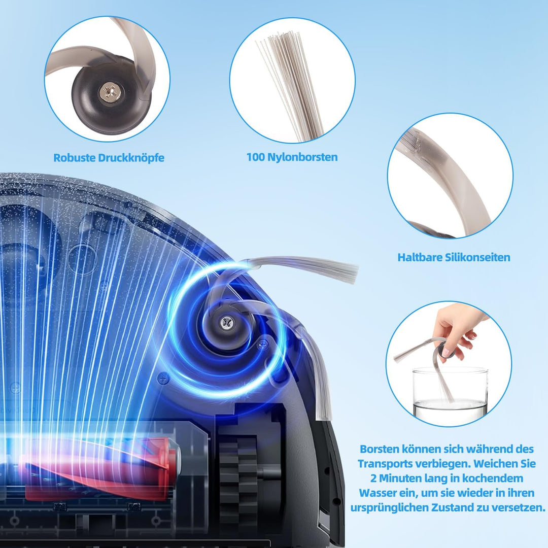 28 Stück Zubehör für Roborock Saros 10R / Qrevo CurvX/Qrevo Curv 2 Pro Saugroboter, Ersatzubehör 4 H