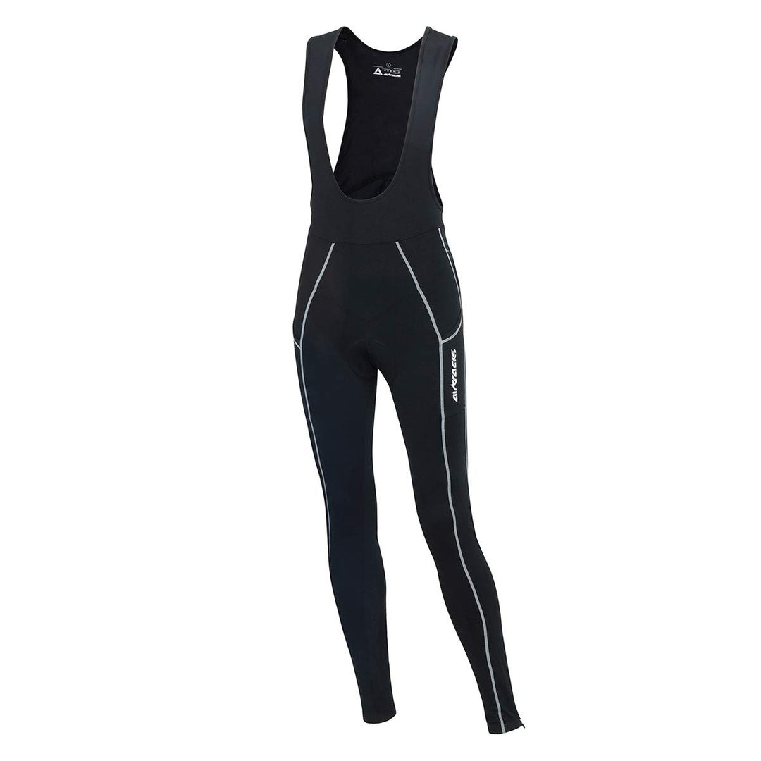 Airtracks Herren Thermo Fahrradhose Lang mit Trägern Pro - Trägerhose Lang - BIB Radhose - Träger Ra
