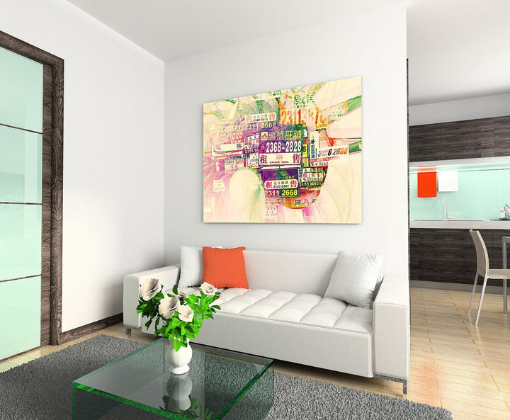Paul Sinus Art Alter Schilder Zeichen - 60x80cm Abstrakt285 Abstraktes Bild Kunstdruck auf Leinwand