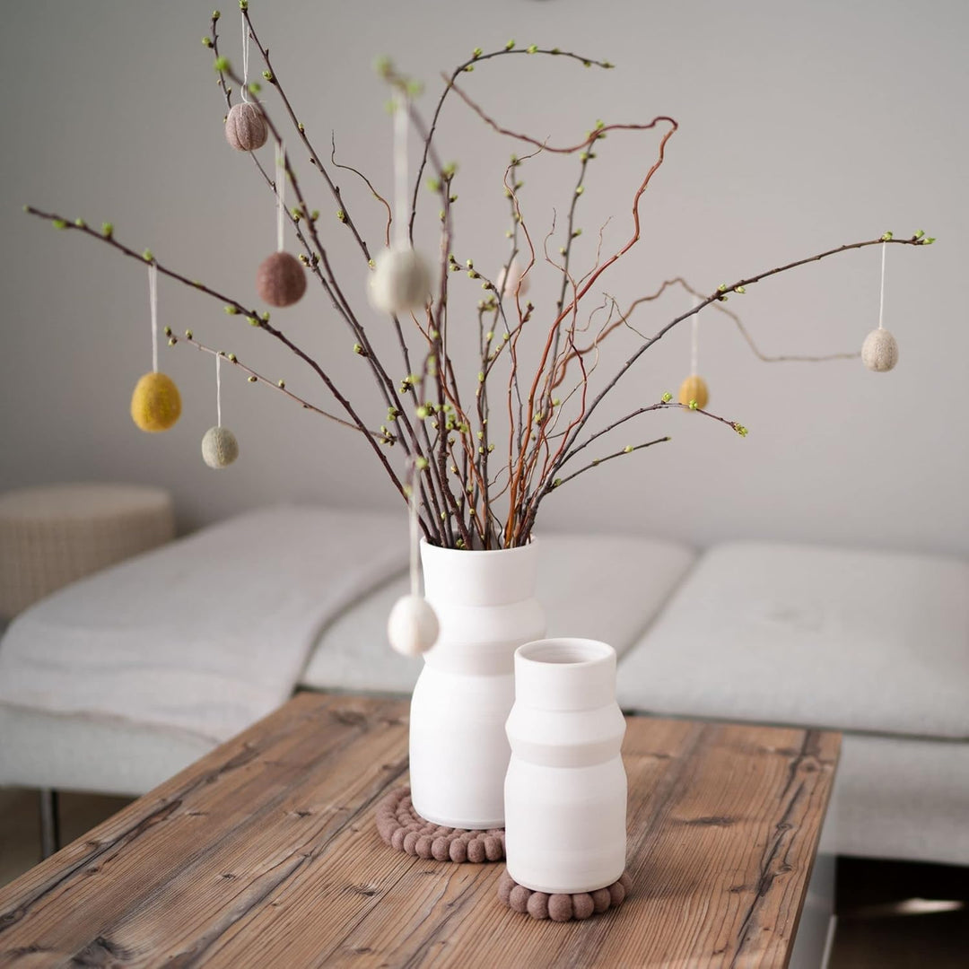 Én Gry & Sif Elegante bestickte Osteranhänger Eier, Ostern, Filzeier, Osterdeko, Frühlingsdeko aus F