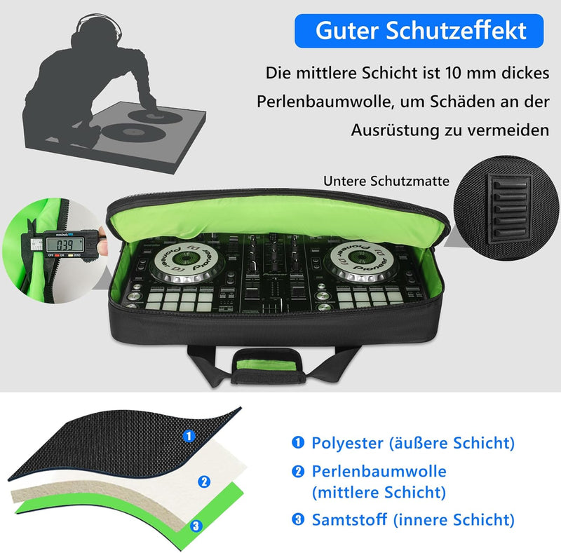 BQKOZFIN DJ Controller Tragetasche, Passend für Pioneer DJ DDJ-SR DDJ-SR2 DDJ-RR Denon DJ MC4000, Re