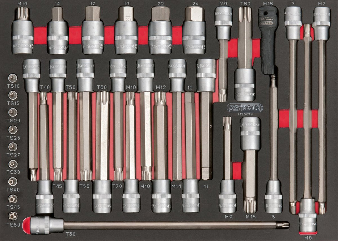 KS Tools 712.5038 38 Modul Mechanisch Lang für Bits 1/4 1/2"