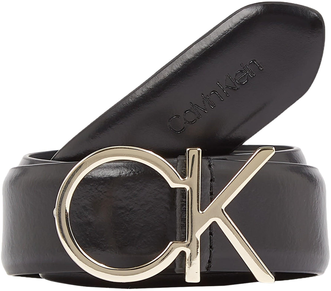 Calvin Klein Damen Re-Lock Ck Logo Belt 30Mm Gürtel 85 Black (Ck Black), 85 Black (Ck Black)