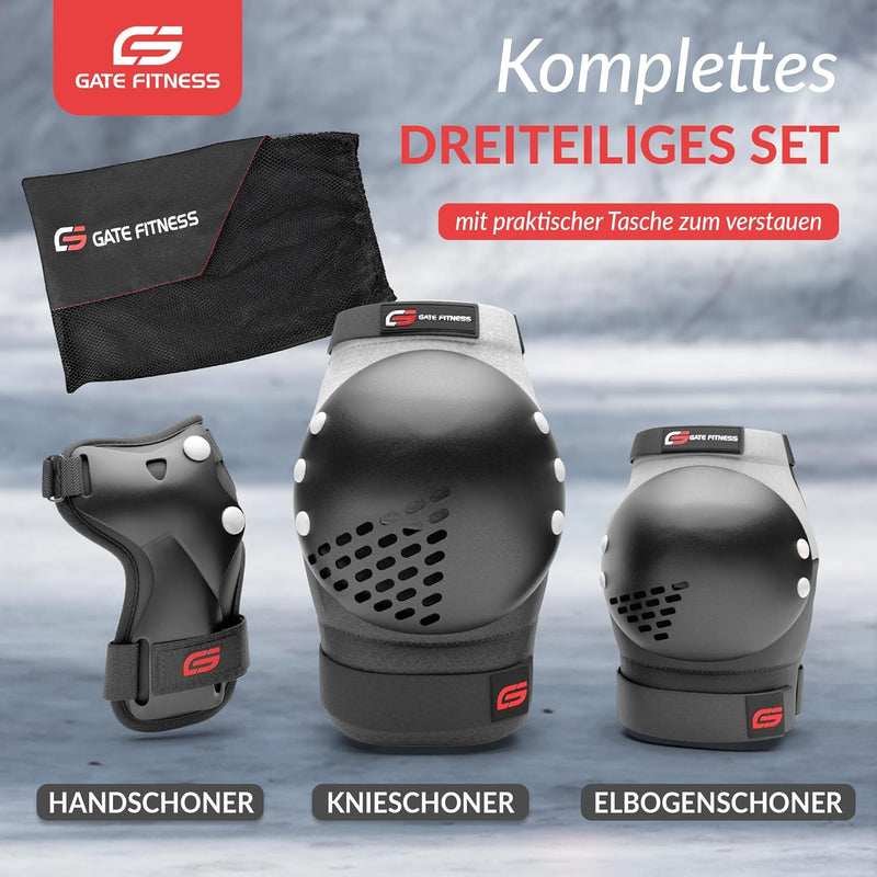 GATE FITNESS® Protektoren Set für Kinde & Erwachsene - Schutzausrüstung Set [6 Teilen] Knieschützer