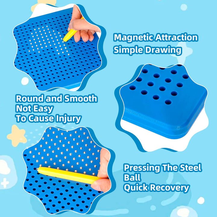 SUPRBIRD 2 Stück Magnetische Zeichenbretter Stahlkugel Kritzel Tafel mit Stift, Magnet Zeichenblock