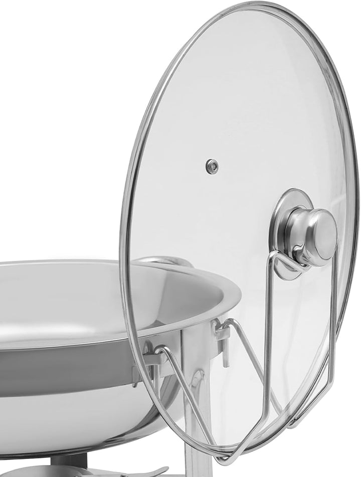Chafing Dish Buffet Set, 5L Rund Warmhaltebehälter, Edelstahl Speisewärmer mit Lagerung der Deckel,