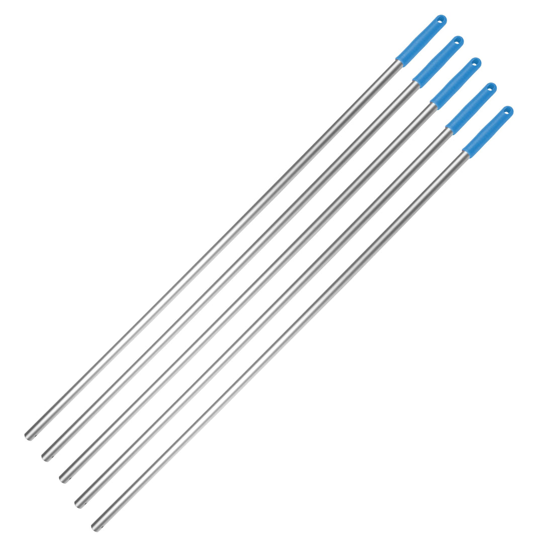 G.I.V. 5X Moppstange Aluminiumstiel + Rändelhandgriff in Blau - Wischmoppstange Wischer für die Bode