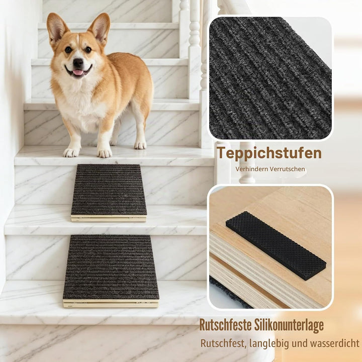 Hunderampe, Treppenrampe Hund, Hochwertiges Holzwerkstoff, rutschfest Und Sicher, Keine Montage Erfo