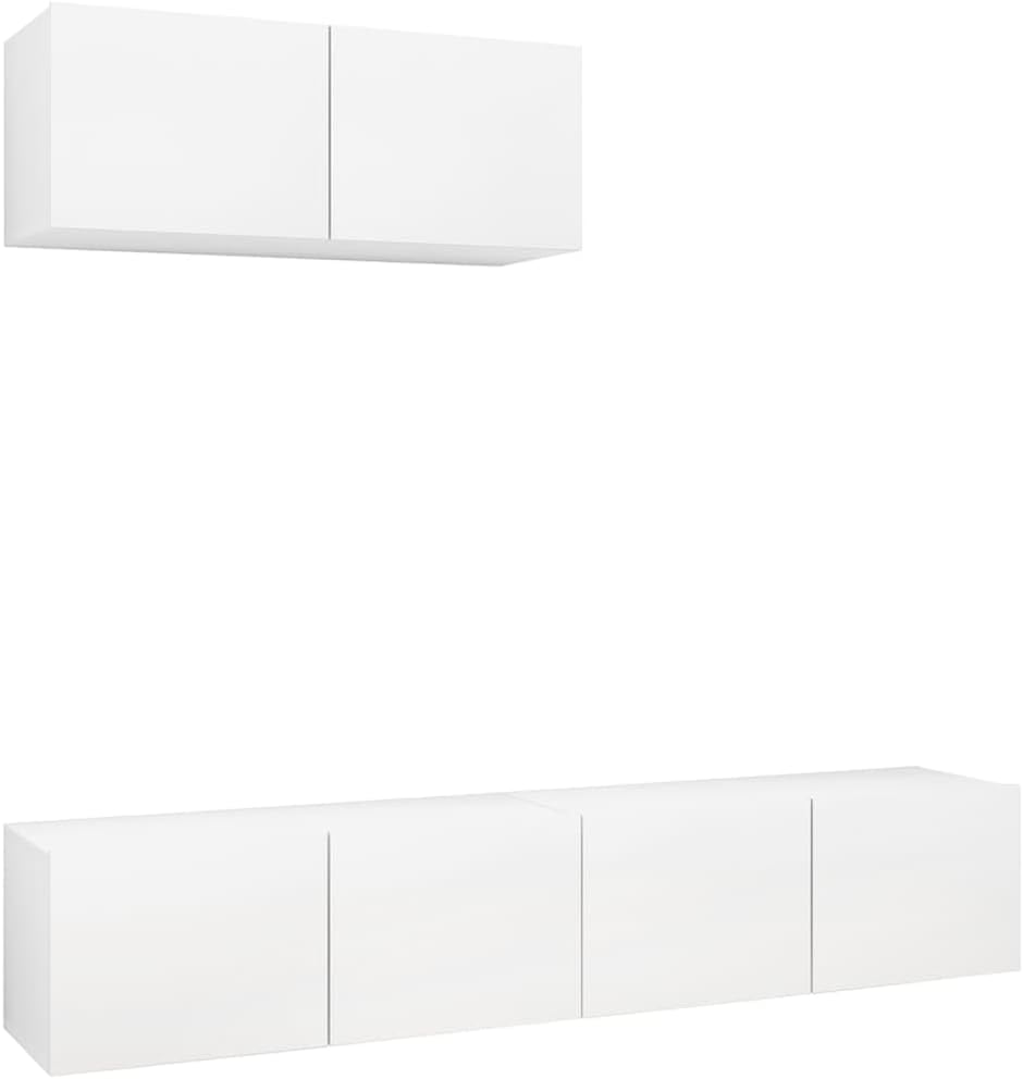 vidaXL 3X TV Schrank Wohnwand Schrankwand Anbauwand Hängeschrank TV Möbel Wandschrank Lowboard HiFi-