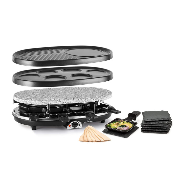 Klarstein Steaklette All-U-Can-Grill Raclette - 1500 Watt Raclette Grill, Raclette 8 Personen inkl.