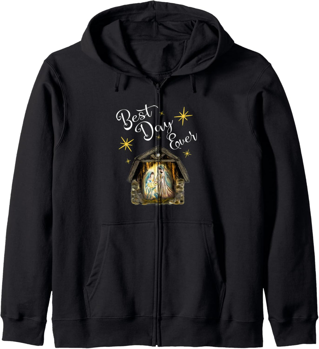 Weihnachtskrippe Jesus Best Day Ever Manger Christian Kapuzenjacke
