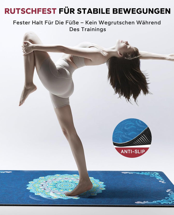 HAPBEAR Yogamatte XXL- Extra Gross Breit Yoga Matte, Sportmatte Fitnessmatte Rutschfest 198cm x137cm