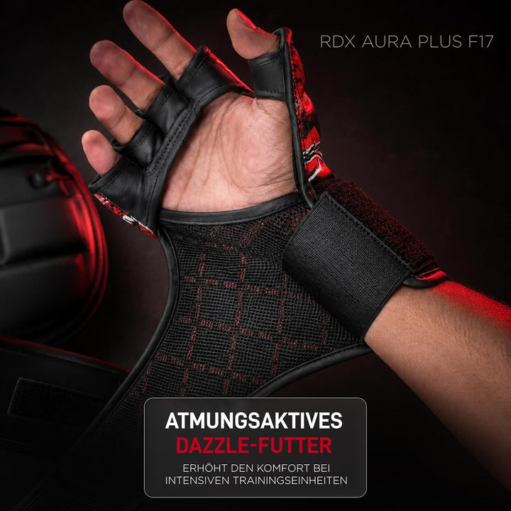 RDX Grappling Gloves Shooter NEW Aura F17 Black/Red M, Black/Red M