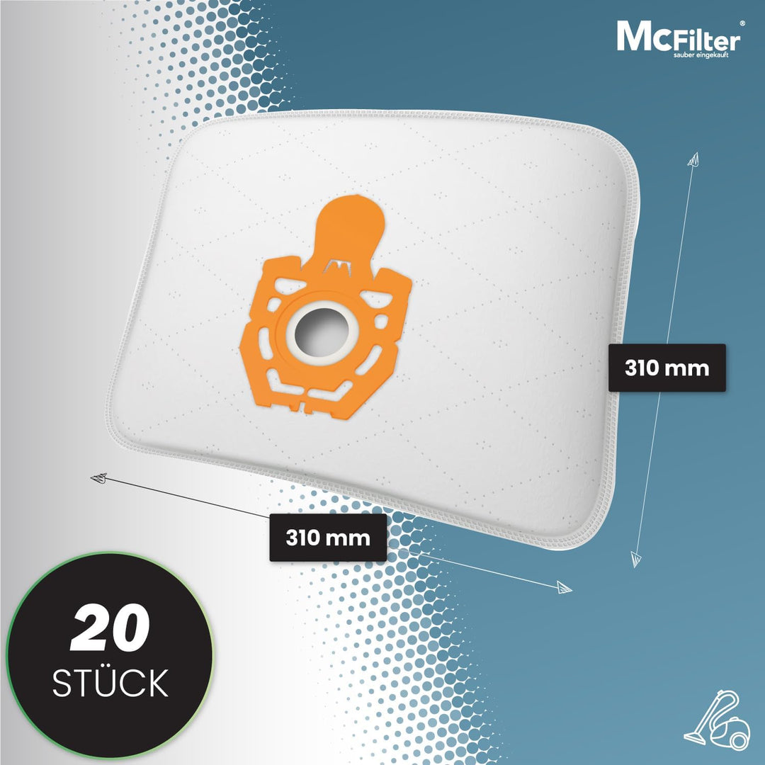 McFilter I 20 Staubsaugerbeutel als Alternative für Swirl Z113 I geeignet für Zelmer, Fakir, Quigg I