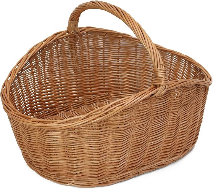 Dekoleidenschaft XXL Einkaufskorb Maxi aus Weide Natur, 68x49 cm gross, Tragekorb geflochten, Erntek