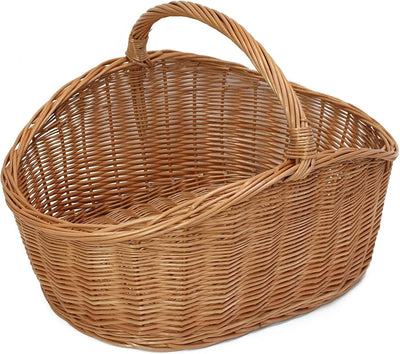 Dekoleidenschaft XXL Einkaufskorb Maxi aus Weide Natur, 68x49 cm gross, Tragekorb geflochten, Erntek