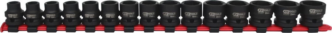 KS Tools 1/2" Sechskant-Kraft-Stecknuss-Satz, extra kurz, 15-tlg.