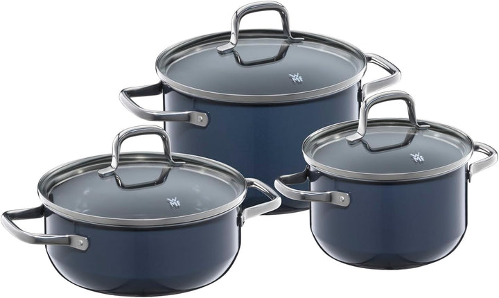 WMF Fusiontec Essential Topfset Induktion 3-teilig, Kochtopf Set mit Glasdeckel, Induktions Töpfe Se
