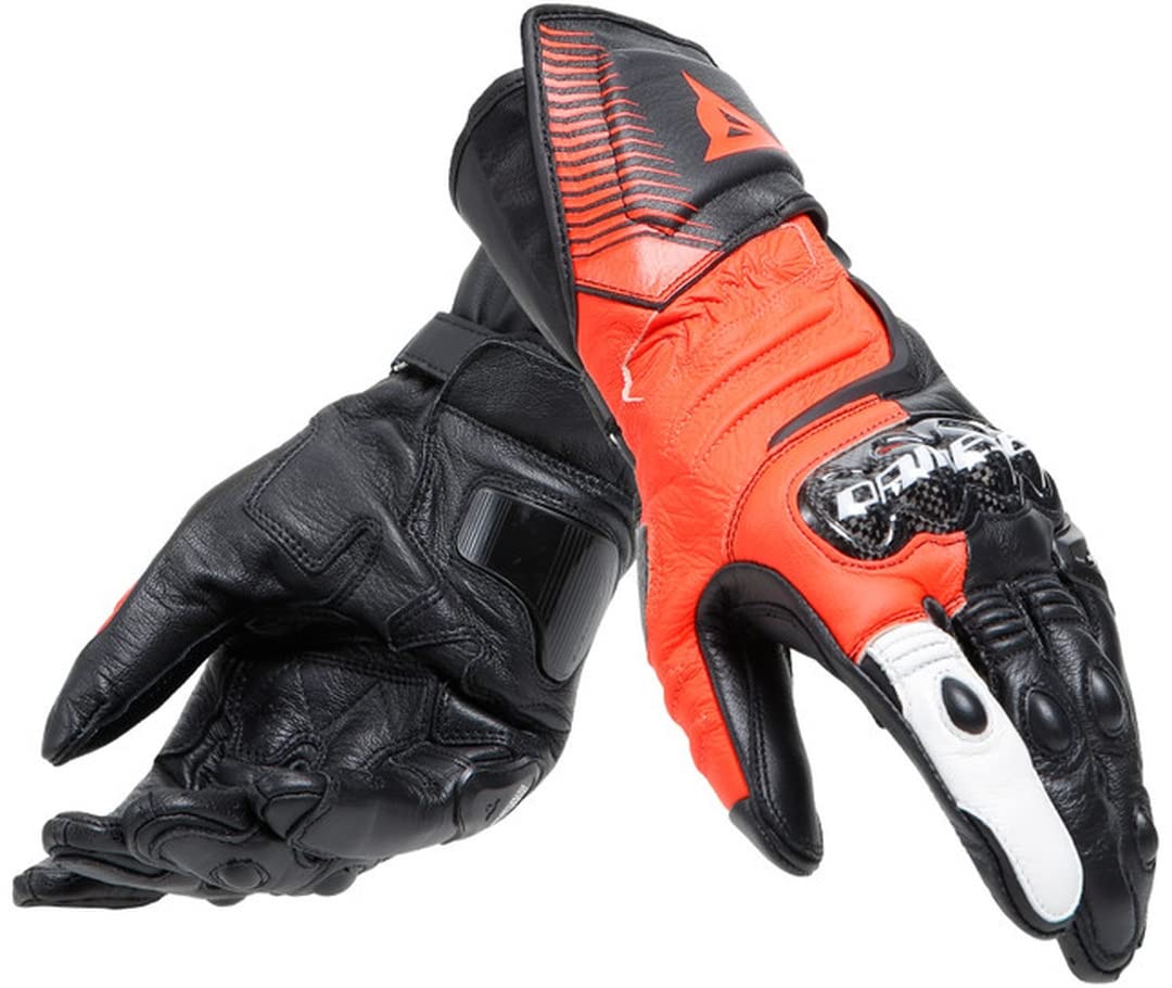 Dainese - Carbon 4 Long Gloves, Lange Sport-Motorradhandschuhe aus Leder, Knöchelschoner aus Carbon,