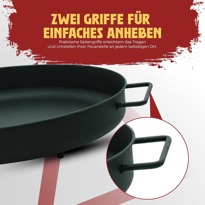 Feuerschale Ø 57 cm,Feuerkorb, Feuertonne, Feuerstelle für den Garten, Terrasse und Balkon,Schwarz 3