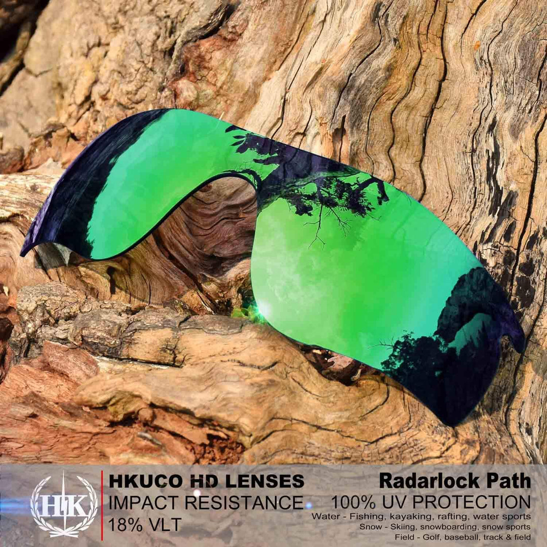 HKUCO Verstärken Ersatz-Brillengläser für Oakley RadarLock Path Rot/Blau/Titan/Grün TAC Polarisiert