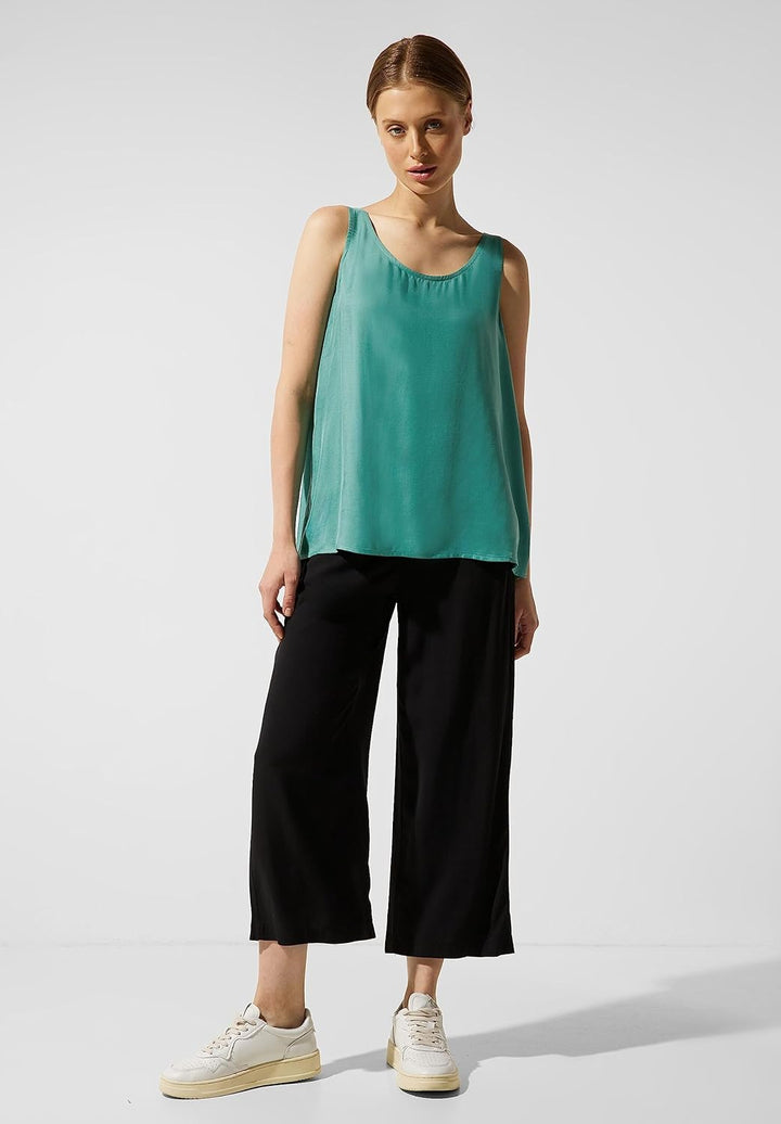 Street One Damen Top im Satin Look 34 Black (Schwarz), 34 Black (Schwarz)