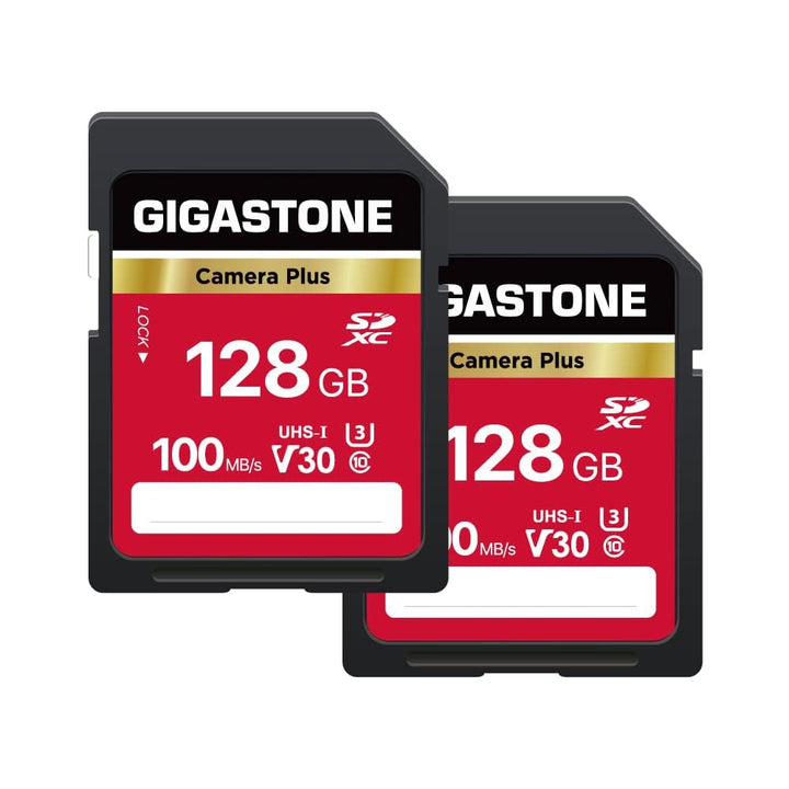 Gigastone SDXC-Speicherkarte, 128 GB, 2 Karten, Primärserie, Geschwindigkeit 80 MB/s, kompatibel mit