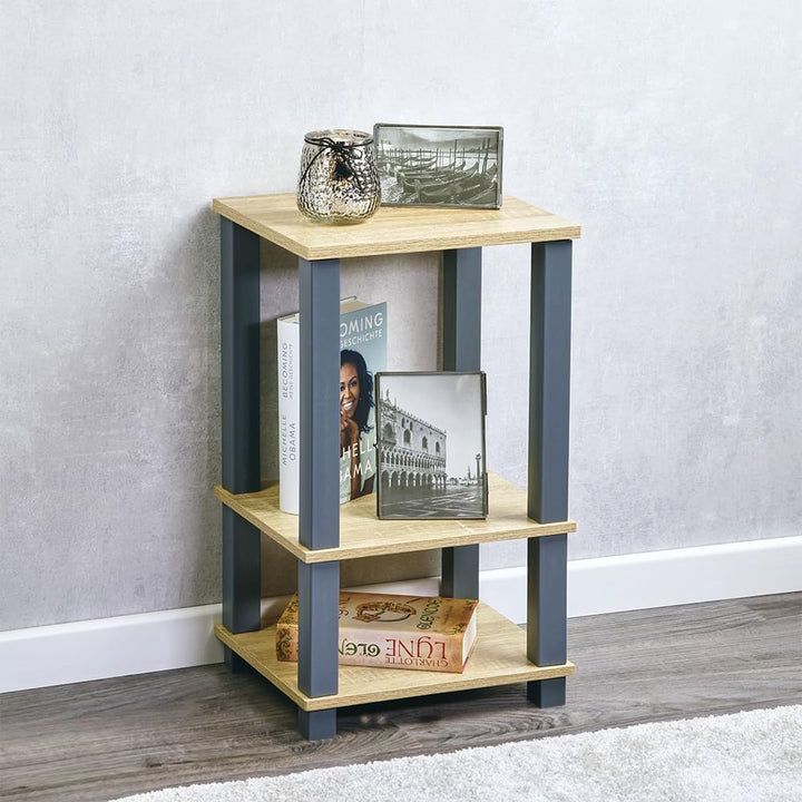 Kesper | Regal, Material: MDF, Masse: B 34 x T 29 x H 58,5 cm, Farbe: Somona Eiche Dekor, Grau | 184