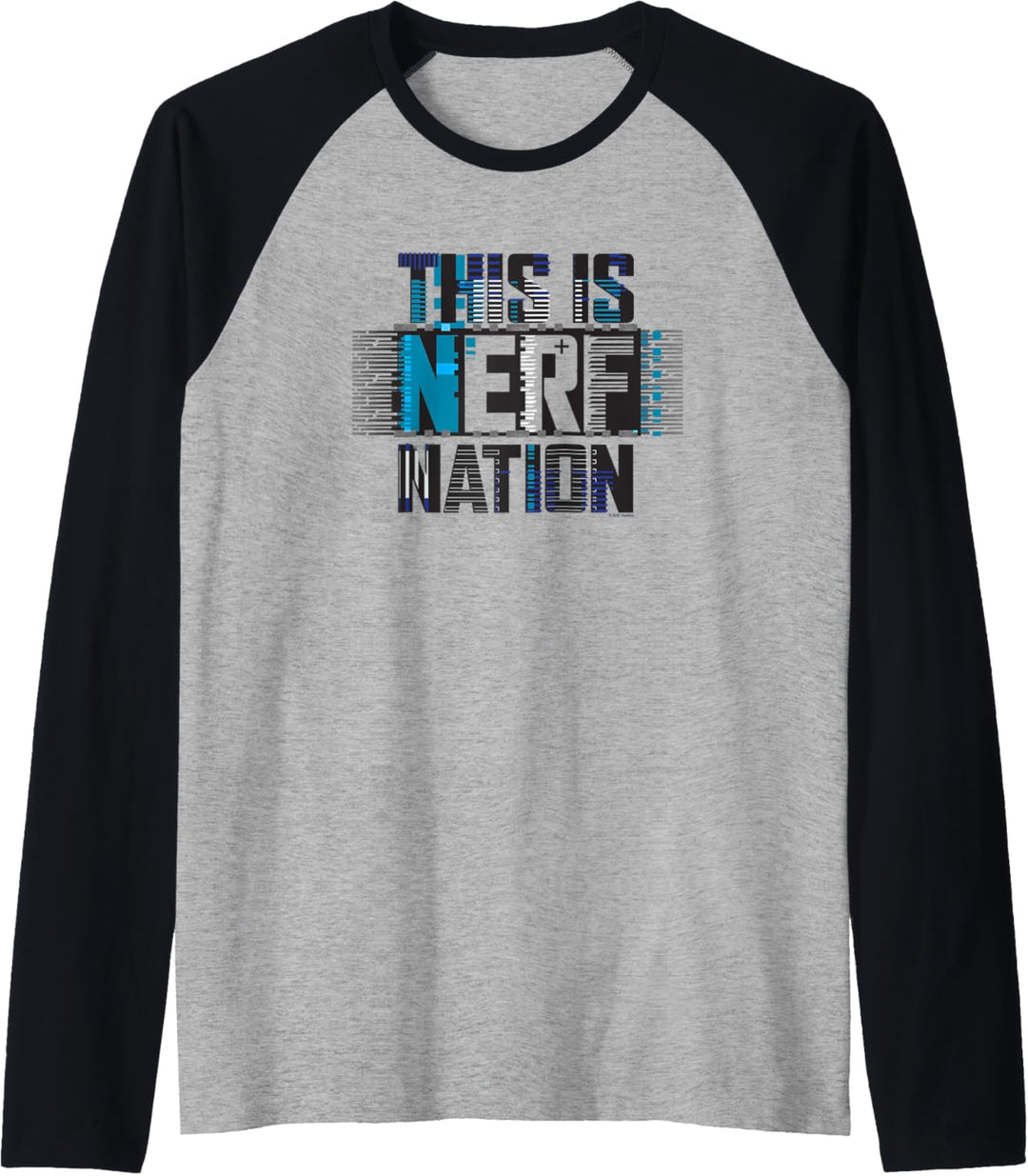 Nerf This Is Nerf Nation Blue Glitch Raglan