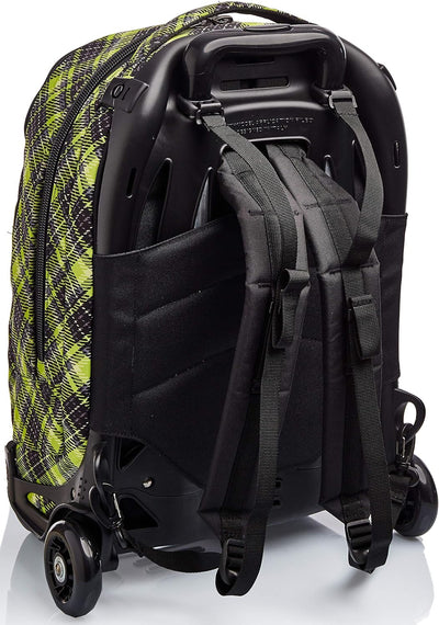 TROLLEY NEW TECH INVICTA TARTAN Rucksack mit Trolleyfunktion, 3 in 1, Schulranzen mit Rollen, Abnehm