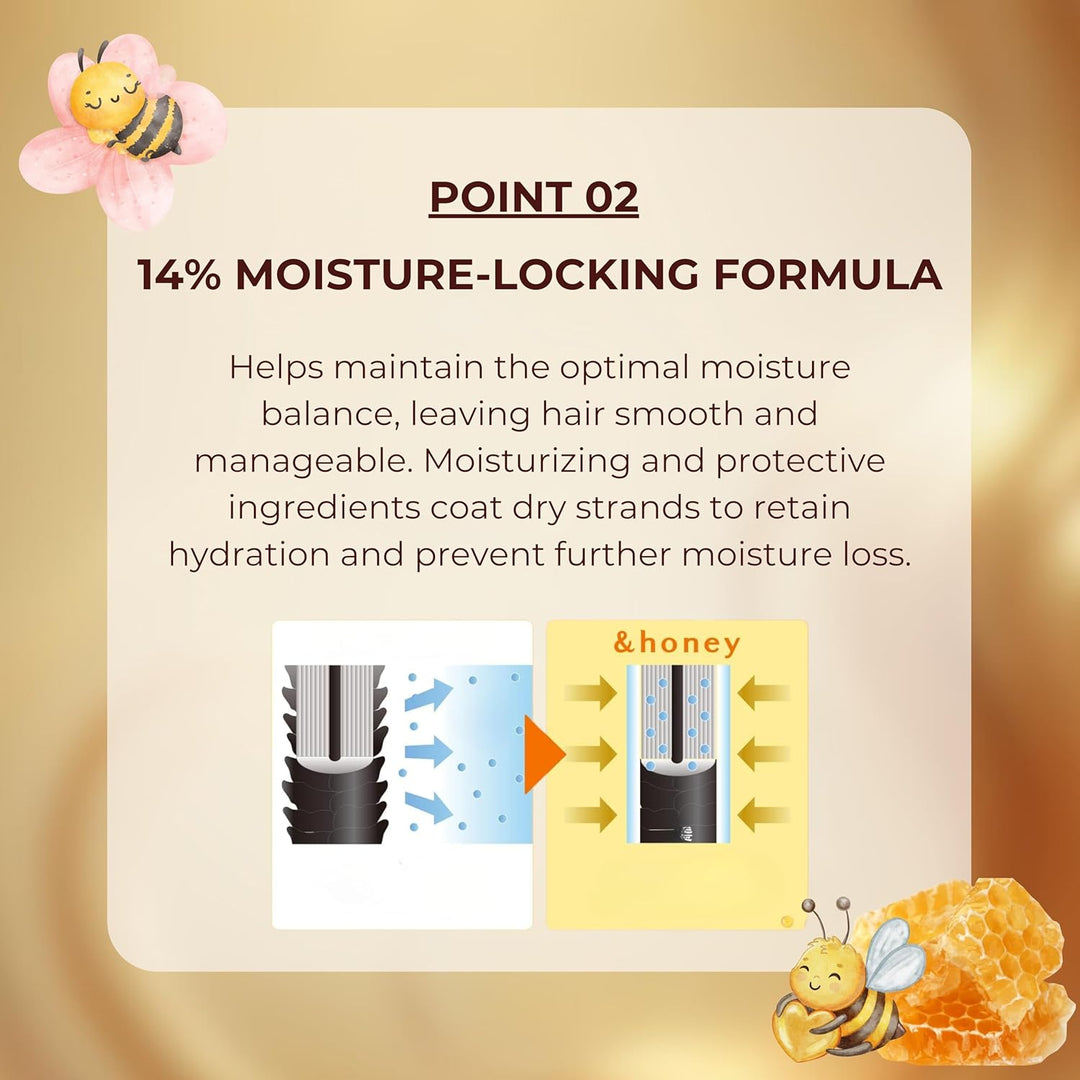 &honey Deep Moist Hair Shampoo Step1.0 (Moist Wash) Pump 440ml - Peony Honey Scent (Green Tea Set)