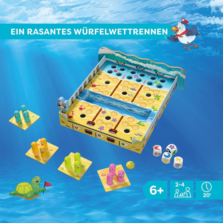HABA Watt geht ab?! – Lustiges 3D-Strand-Würfelspiel &amp; Familienspiel ab 6 Jahren – Für 2–4 Spieler m