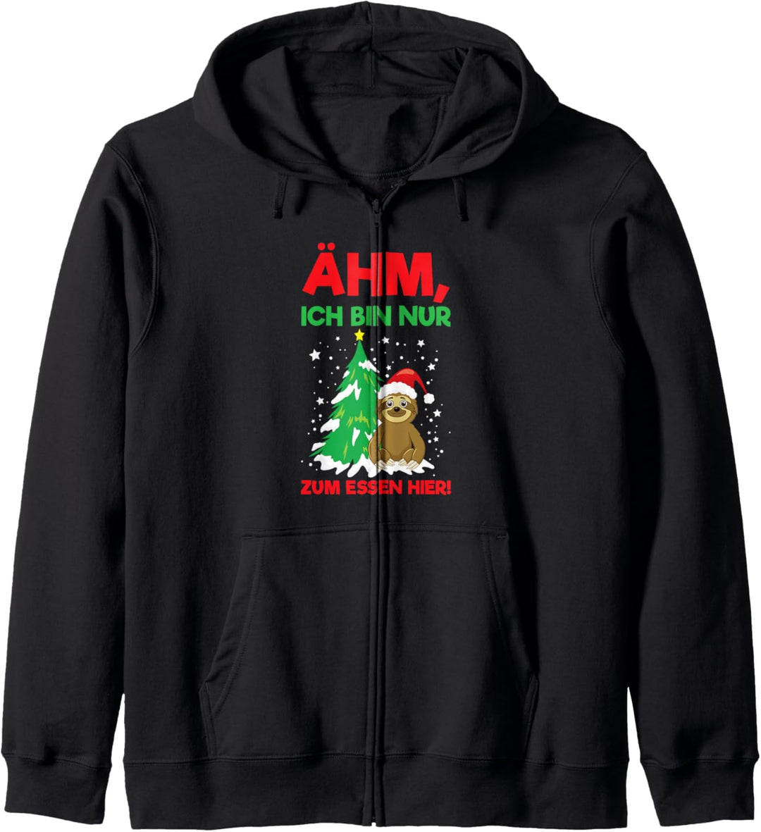 Bin Nur Zum Essen Hier Weihnachten Faultier Kapuzenjacke