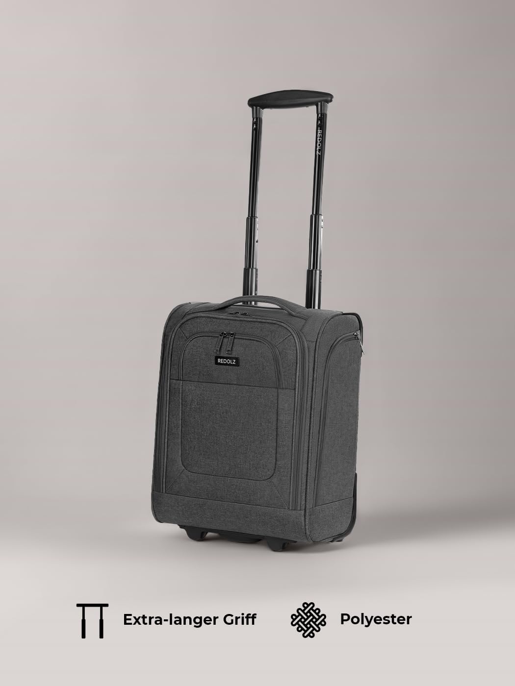 REDOLZ Underseater CABIN XS-Handgepäck-Trolley mit 2 Rollen & Liquid-Bag | 34 x 20 x 43 cm | Weichsc