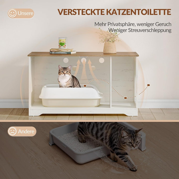 Katzenklo Schrank, Katzenklo Versteckt Schrank Möbel, Katzenhaus Holz, Katzenschrank Beistelltisch m
