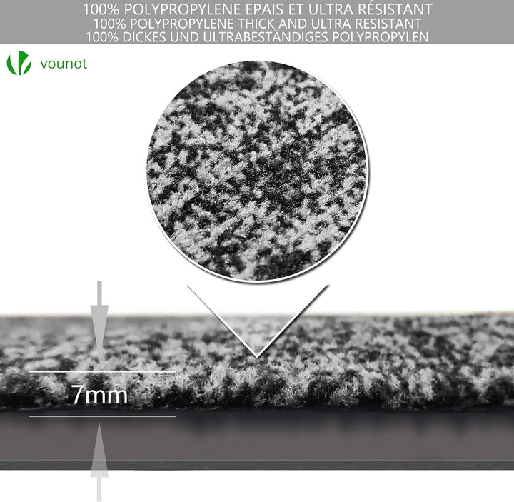 VOUNOT Fussmatte für Haustür Innen und Aussen, Schmutzfangmatte Waschbar, Türmatte rutschfest, Anthr