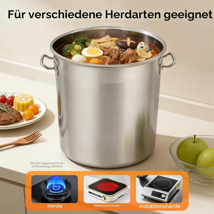 Edelstahl Eimer mit Deckel | 50L Edelstahleimer | Kücheneimer | Edelstahl Behälter mit deckel | Milc