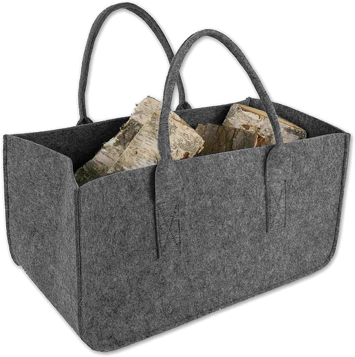Close Up Filztasche Kaminholz Grau Tragetasche, Felt Bag Melange, aus robustem Polyesterfilz, mit He