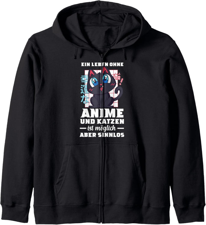 Anime Fan Katzen Kawaii Manga Ramen Cosplay Kapuzenjacke