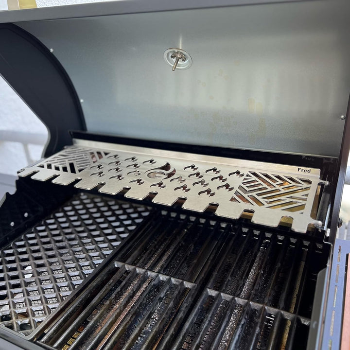Grillrost.com Das Original Edelstahl Multistation | Warmhalterost passend für Burnhard Fred | mit Dr