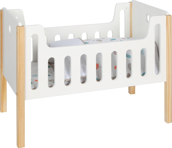 small Foot Cuna de Madera para muñecas Little Button, Incl. Ropa de Cama, para niños a Partir de 3 a