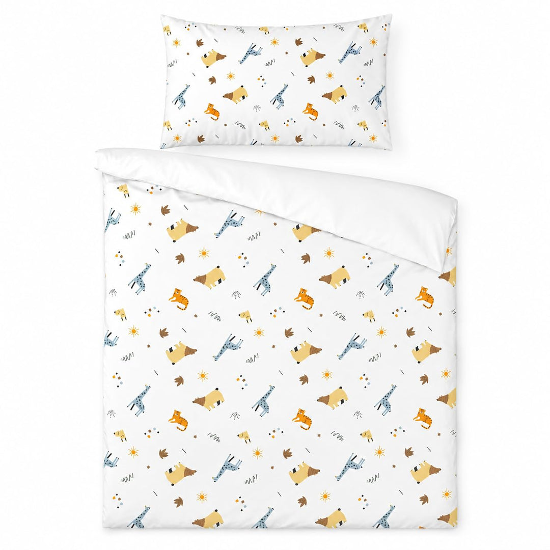 various Wendbare Babybettwäsche-Sets (60 x 120 cm), 100% Baumwolle, bestehend aus Bettbezug und Kiss