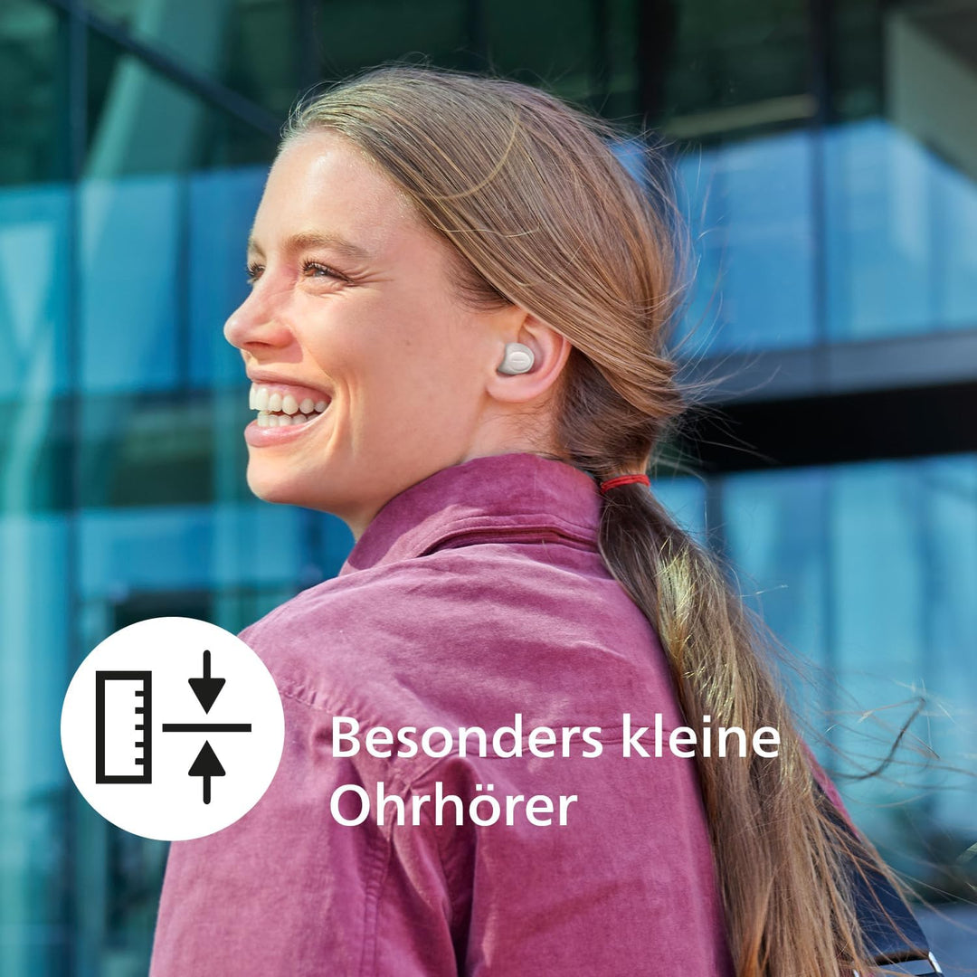 Philips TAT2149WT True Wireless In Ear Bluetooth Headphones - Small Buds. Great Value Natural Sound.