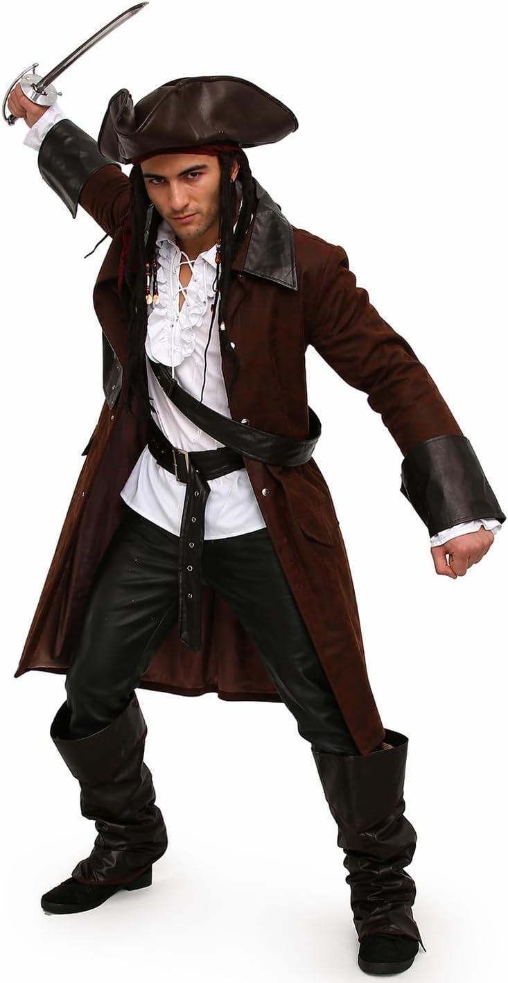 MAYLYNN 12104 - Piratenkostüm Kostüm Pirat Jack mit Hut und Zubehör Faschingskostüm Herren, M