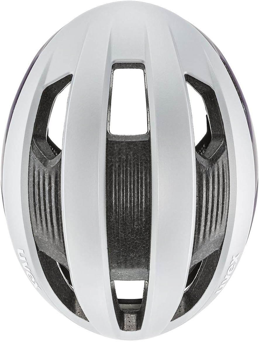 Uvex Rise CC Damen Rennrad Fahrrad Helm matt silberfarben/lila 2022 52-56 cm, 52-56 cm